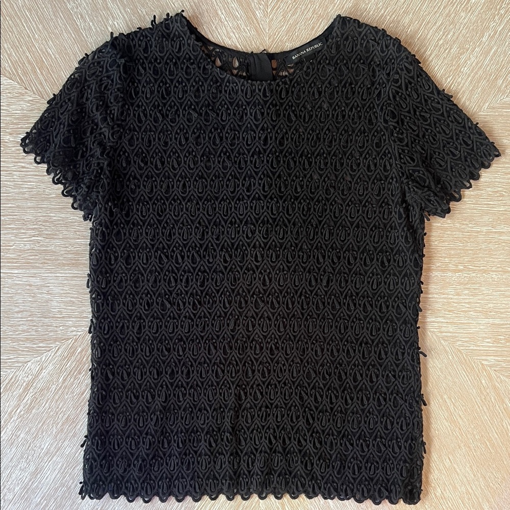 Banana Republic Black Textured Women's Blouse